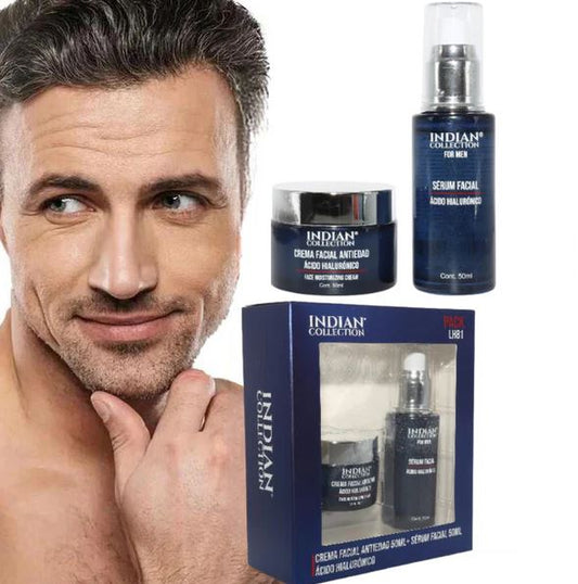 Kit serum facial y crema antiedad hombre